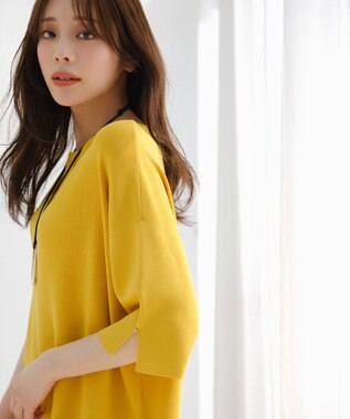 ANY SIS L 【アイスタッチ】ボートネックニット プルオーバー