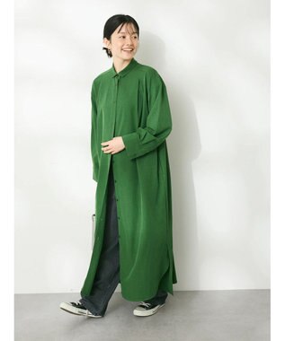 CRAFT STANDARD BOUTIQUE イージーケアタック入りワンピース Green