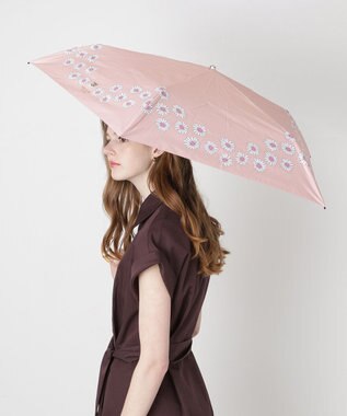 MOONBAT 【 遮光率100％/遮熱/UV】PAUL&JOE ACCESSOIRES(ポール&ジョー) 晴雨兼用日傘  Lovely daisy  クリザンテーム ヌネット 折りたたみ傘 竹手元 ピーチ