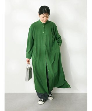 CRAFT STANDARD BOUTIQUE イージーケアタック入りワンピース Green