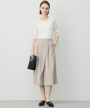 ICB L 【先行予約】 リネンブレンドシアー クルーネックリブニット オフホワイト