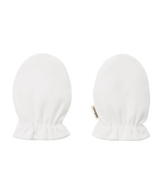 MIKI HOUSE HOT BISCUITS スムース素材ミトン 白