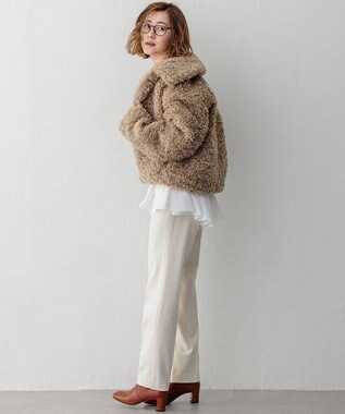 23区 【Oggi2月号掲載/洗える】ウォームストレッチ テーパード パンツ アイボリー系