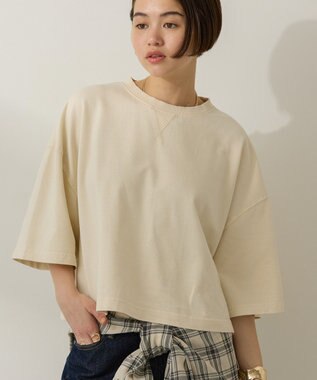 AMERICAN HOLIC ピグメント加工ミニ裏毛半袖プルオーバー