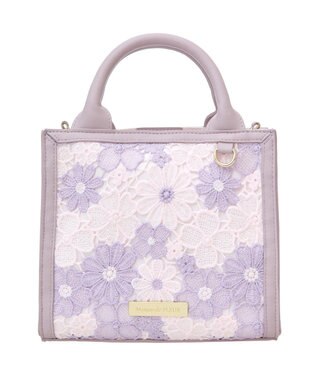Maison de FLEUR フラワーレース2Wayスクエアトートバッグ Lavender