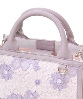 Maison de FLEUR フラワーレース2Wayスクエアトートバッグ Lavender