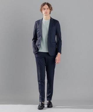 JOSEPH HOMME ドライコットンリンクス　半袖ニット スカイブルー系