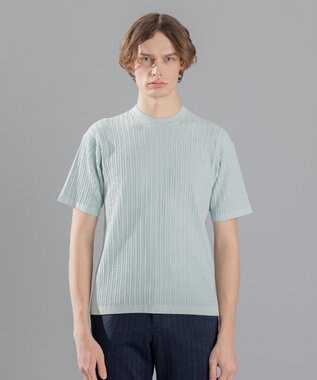 JOSEPH HOMME ドライコットンリンクス　半袖ニット スカイブルー系