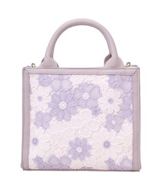 Maison de FLEUR フラワーレース2Wayスクエアトートバッグ Lavender