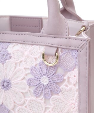 Maison de FLEUR フラワーレース2Wayスクエアトートバッグ Lavender