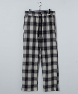WEGO 【ウエストゴム】オンブレチェックイージーパンツ ホワイトチェック1
