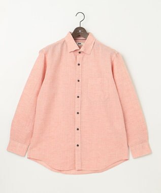 JOSEPH ABBOUD 【キングサイズ・カラー豊富/サステイナブル】リヨセルリネンサッカーシャツ オレンジ系