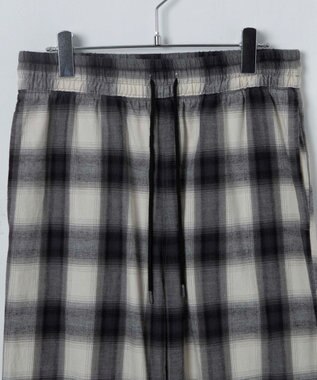 WEGO 【ウエストゴム】オンブレチェックイージーパンツ ホワイトチェック1