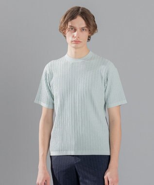 JOSEPH HOMME ドライコットンリンクス　半袖ニット スカイブルー系