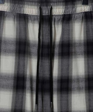 WEGO 【ウエストゴム】オンブレチェックイージーパンツ ホワイトチェック1