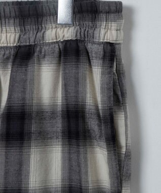 WEGO 【ウエストゴム】オンブレチェックイージーパンツ ホワイトチェック1