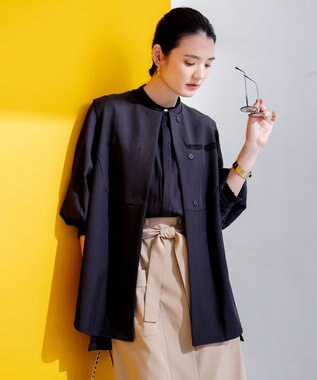 組曲 【洗える】パールポイントショートレングス ジレ ブラック系