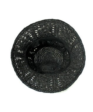ATRENA 花柄細網みハット ブラック