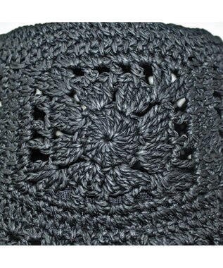 ATRENA 花柄細網みハット ブラック