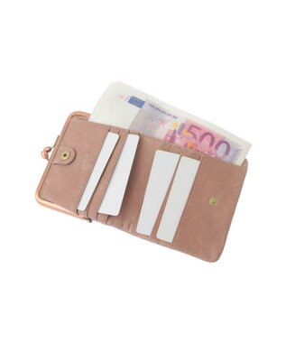 genten アンティーコ×LIBERTY 口金二つ折り財布 サンドピンク