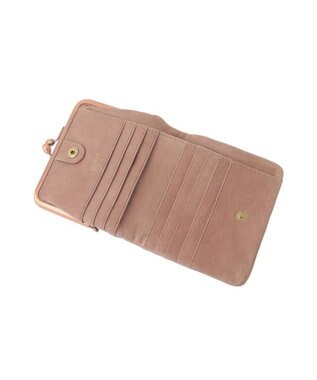 genten アンティーコ×LIBERTY 口金二つ折り財布 サンドピンク