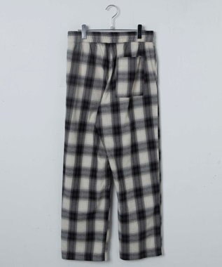 WEGO 【ウエストゴム】オンブレチェックイージーパンツ ホワイトチェック1