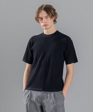 JOSEPH HOMME ドライコットンリンクス　半袖ニット ブラック系