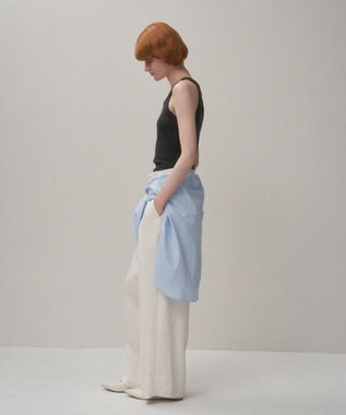 ATON LINEN TWILL | タックイージーパンツ WHITE