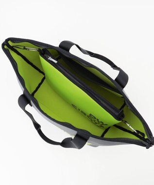 PW CIRCULUS 【UNISEX】ロゴ トートバック クラッチバッグ付き ライトグレー×ライム