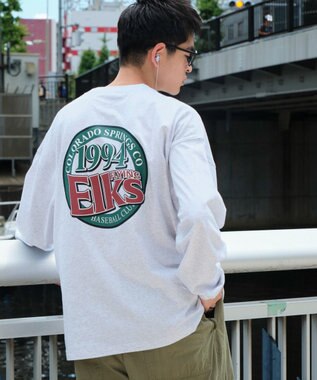 WEGO 【ユニセックス着用ITEM】サークルロゴBIG　T（LS） ライトグレー