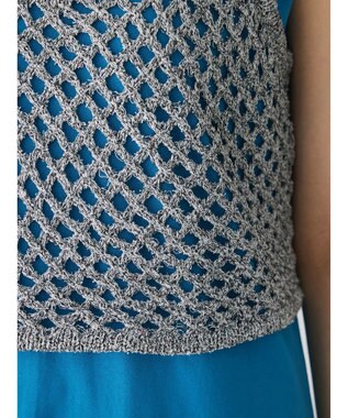 Green Parks ニットビスチェ付きカットソーワンピース Blue