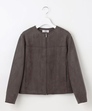 J.PRESS LADIES L スウェードダンボール ブルゾン スレートブラウン系