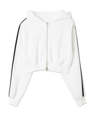 WEGO 【あったか】裏起毛Wジップショートパーカー ホワイトその他