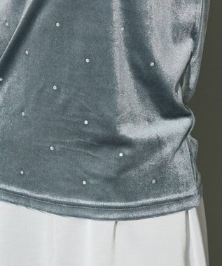 Green Parks ラインストーンハイネックトップス Blue