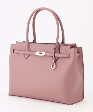 組曲 ベルトデザイントート バッグ ベージュピンク系