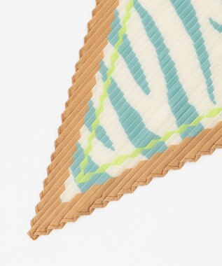 ANY アニマルプリーツスカーフ ブルーグリーン