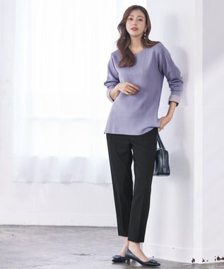 Tiaclasse 【洗える】ダブルフェイスニットトップス ラベンダー