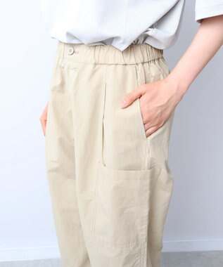 WHITE MAILS 【ユニセックス/軽量】COTTON PAPER  POPLIN DRAWSTRING ミリタリーパンツ ベージュ
