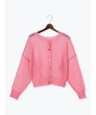 Te chichi 【WEB限定カラーあり】ペーパータッチヤーン2wayメッシュニット ピンク