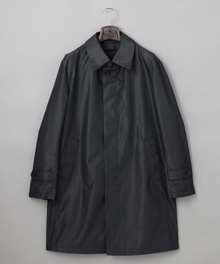 GOTAIRIKU ダウンライナー装着可【半裏仕様でより軽量】メランジシャンブレー ステンカラースプリングコート ライトグレー系