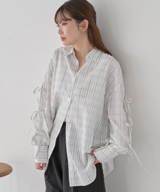 earth music&ecology 【予約】アソートチェックシャツ チェックアイボリー