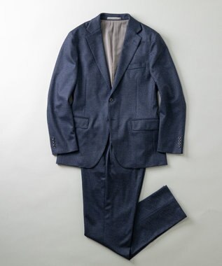 GOTAIRIKU セットアップ対応【2WAYストレッチ/シワになりにくい】T/W ジャージーパンツ_千鳥柄 ネイビー系8