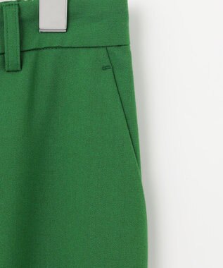 自由区 【洗える】T/R/Wストレッチストレート パンツ グリーン系