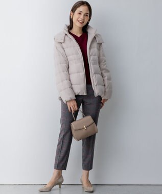 組曲 【WEB限定】T/Rツイルストレッチ テーパードパンツ ライトグレー系3