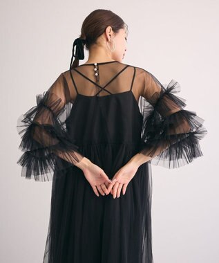 Green Parks ・Ｒａｉｌｍｅ　チュールワンピース（インナーＯＰ付） Black