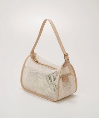 TOPKAPI 【TREASURE TOPKAPI】プリント 巾着バッグ付き メッシュ ワンハンドルバッグ オフ