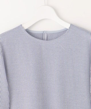 J.PRESS LADIES 【WEB限定カラーあり・抗菌消臭・吸水速乾】サッカージャージー 5分袖 ペプラム カットソー ブルー系1