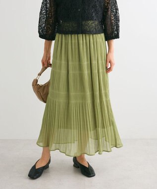 Green Parks マジョリカプリーツスカート Khaki