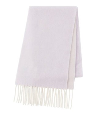 MOONBAT FURLA カシミヤ100%リバーシブルプチマフラー/幅20cm ライトパープル