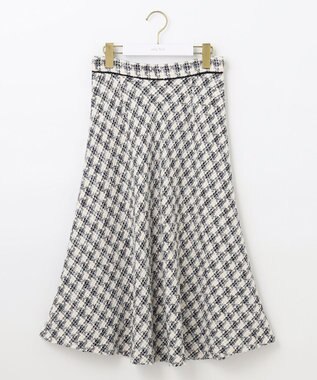 ANY SIS L パフィツイードミディ スカート アイボリー系